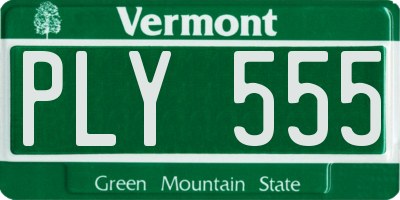 VT license plate PLY555