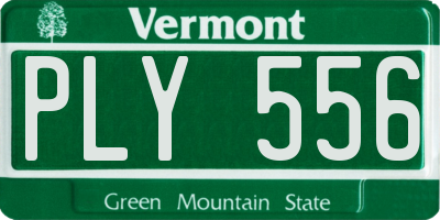 VT license plate PLY556
