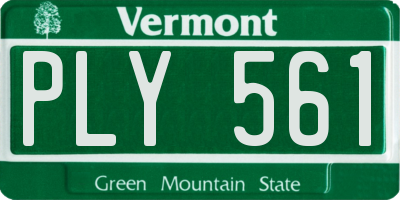 VT license plate PLY561