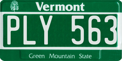VT license plate PLY563