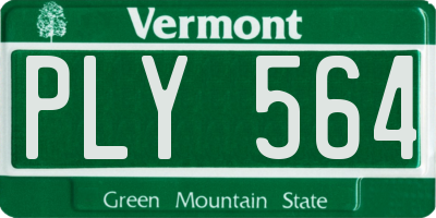 VT license plate PLY564