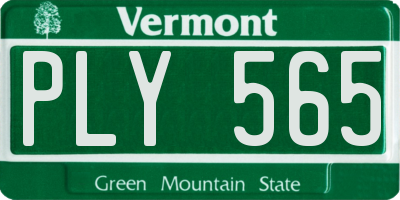 VT license plate PLY565