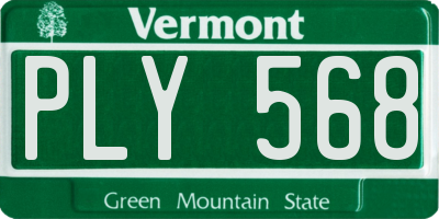 VT license plate PLY568
