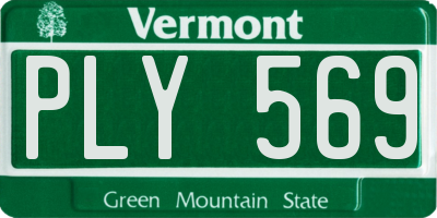 VT license plate PLY569