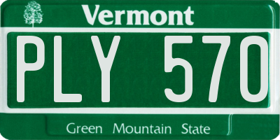 VT license plate PLY570