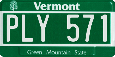 VT license plate PLY571