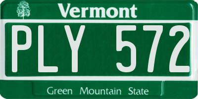 VT license plate PLY572