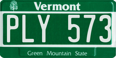 VT license plate PLY573