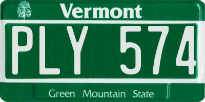 VT license plate PLY574