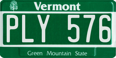 VT license plate PLY576