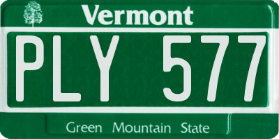 VT license plate PLY577