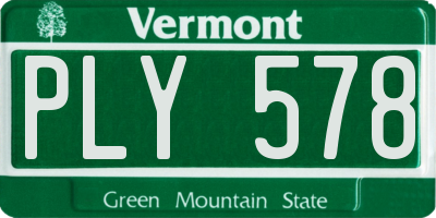 VT license plate PLY578