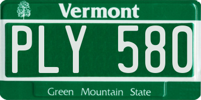 VT license plate PLY580