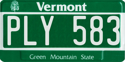 VT license plate PLY583