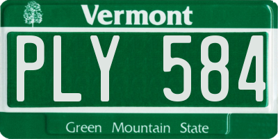 VT license plate PLY584