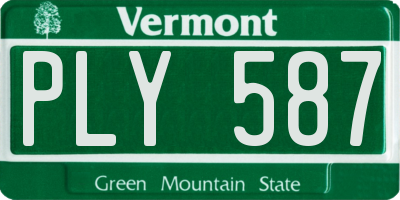 VT license plate PLY587