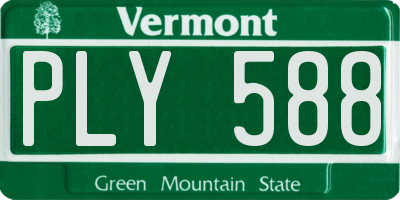 VT license plate PLY588