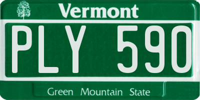 VT license plate PLY590