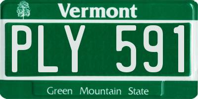 VT license plate PLY591