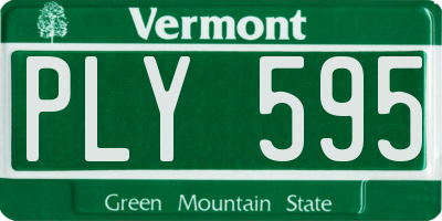 VT license plate PLY595