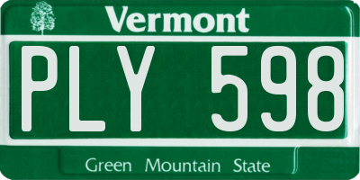 VT license plate PLY598