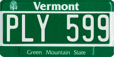VT license plate PLY599