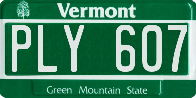 VT license plate PLY607