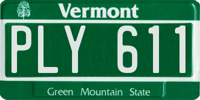 VT license plate PLY611