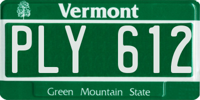 VT license plate PLY612
