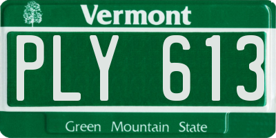 VT license plate PLY613