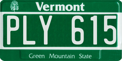 VT license plate PLY615