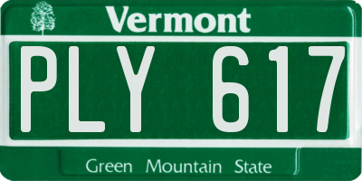 VT license plate PLY617