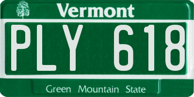 VT license plate PLY618
