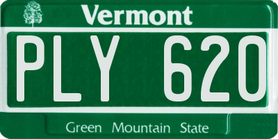 VT license plate PLY620