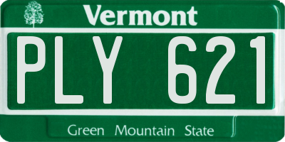 VT license plate PLY621