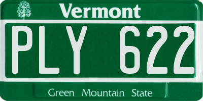 VT license plate PLY622