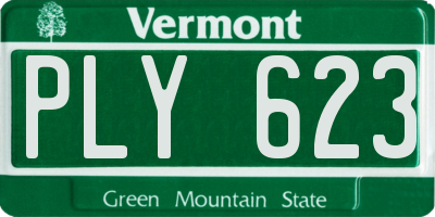 VT license plate PLY623