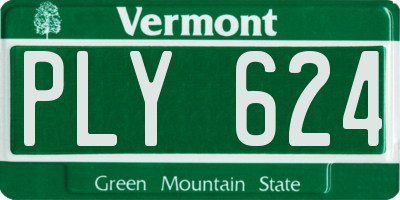 VT license plate PLY624
