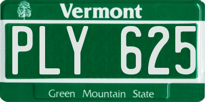 VT license plate PLY625