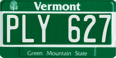 VT license plate PLY627