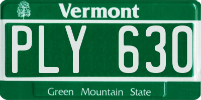 VT license plate PLY630