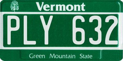 VT license plate PLY632