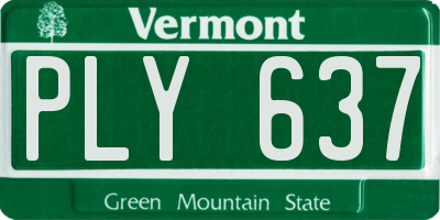 VT license plate PLY637