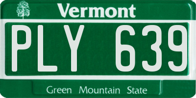 VT license plate PLY639