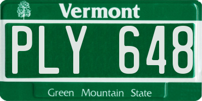 VT license plate PLY648
