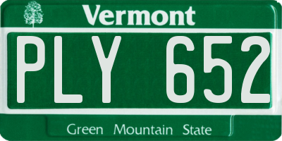 VT license plate PLY652