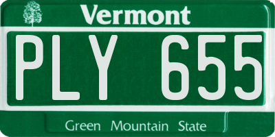 VT license plate PLY655