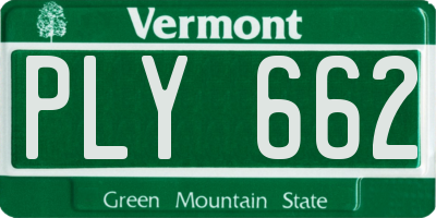 VT license plate PLY662