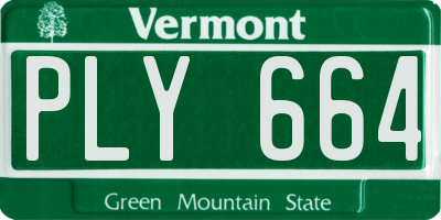 VT license plate PLY664