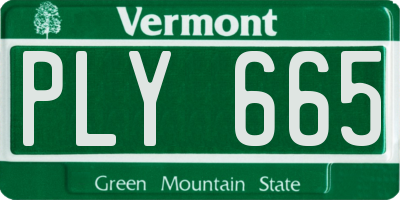 VT license plate PLY665